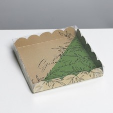 Bearbox, confectionery packaging with PVC lid, “craft”, 18 x 18 x 3 cm