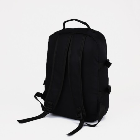 Young backpack from textiles on lightning, 3 pockets, black color-3