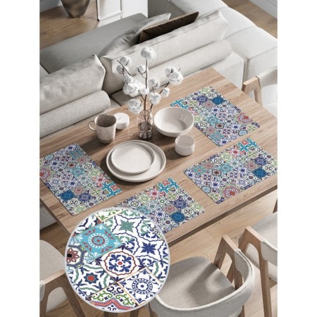 A set of napkins for setting the table "Flower vibrations", rectangular, rounded edges, size 30x46 cm, 4 pcs-1