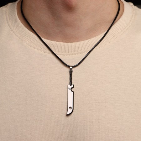 Male “Machete” pendant, black color on a black lace, 40 cm-3