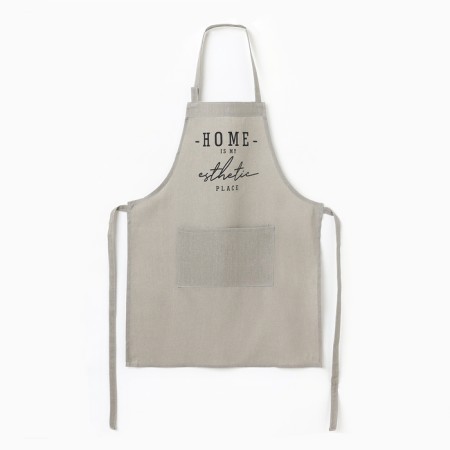 Apron Ethel "Home", gray color, 60x75 cm, 50%HL, 50%flax