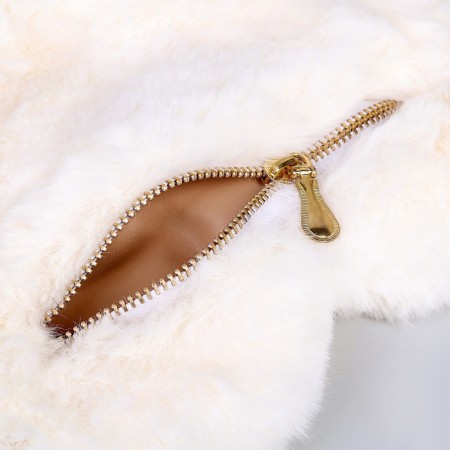 Plush bag "Heart", 25 x 20 x 3 cm, white color-3