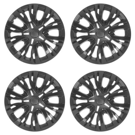 Wheel caps R16 "Lyon", black gloss, set 4 pcs