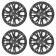 Wheel caps R16 "Lyon", black gloss, set 4 pcs