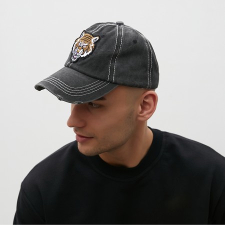 Men's cap Minaku "Tiger", Black Color, Rr. 56-58-1
