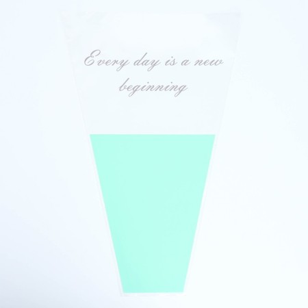 Flower package "EVERY DAY IS A New Begining", mint, 30 x 10 x 45 cm-3