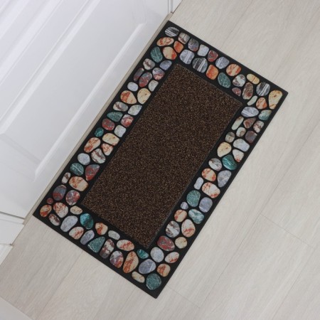 Rug Odda -dilapidated “Emma”, with a edging, 46 × 76 cm, brown color-5