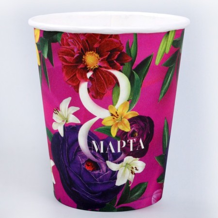 Single -paper glass "from March 8", 250 ml-2