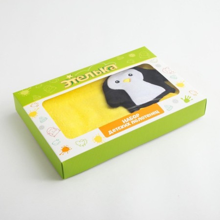 Penguin for bathing a towel 70*130 cm with a washcloth-6