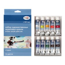 Acrylic paint in a tube, a set of 10 colors x 18 ml, gamma 