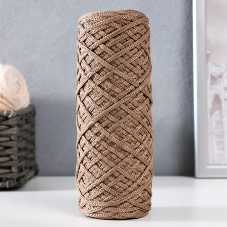 Knitting cord 100% polyester, width 3 mm 100m (latte)-4