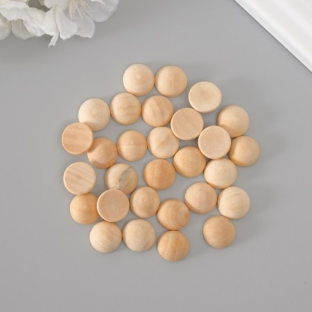 Decor for creativity tree "Half of the ball" Natural set 30 pcs 1.4x1.4x0.7 cm-2