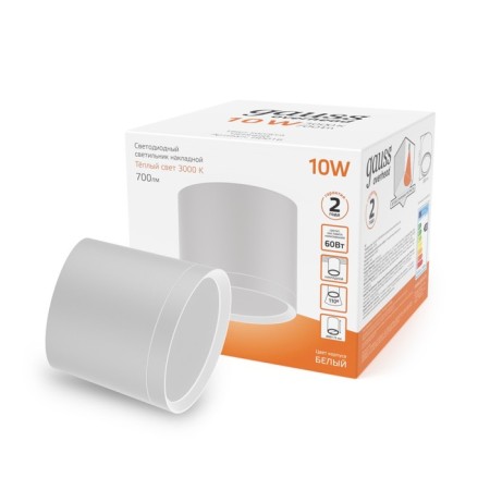 Gauss Overhead lamp, 10W LED, 3000K, 700LM, white color-3