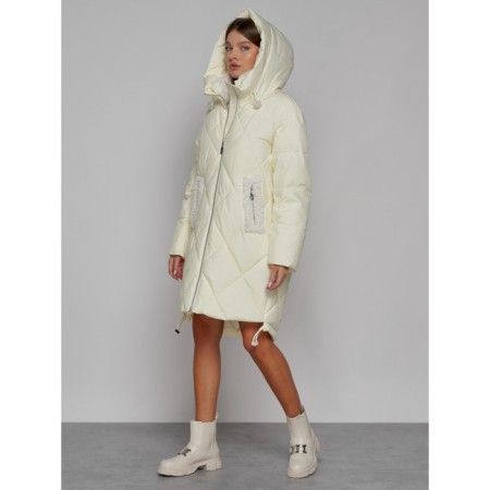 Coat insulated winter female, size 46, color light yellow-6