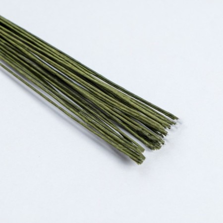 Floristic wire in a green -paper "green", length 40 cm, 0.7 mm, set 30 pcs-1