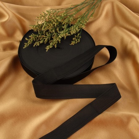 Knitted elastic, 30 mm, 25 ± 2 m, black color