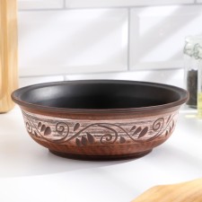 Deep plate 0.7 l, 6x18x18 cm, Angob