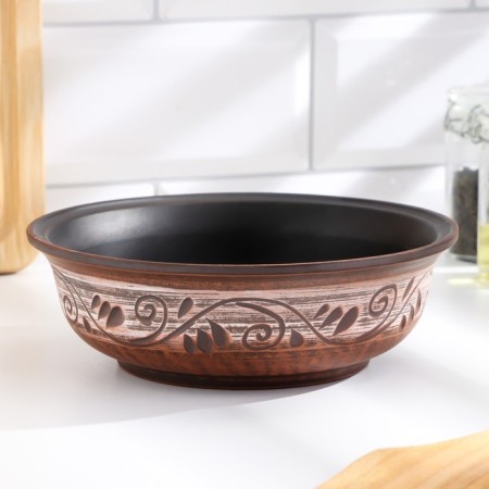 Deep plate 0.7 l, 6x18x18 cm, Angob