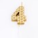 Candle in the cake on the skeleton "Sot", the number 4, 7 cm, gold