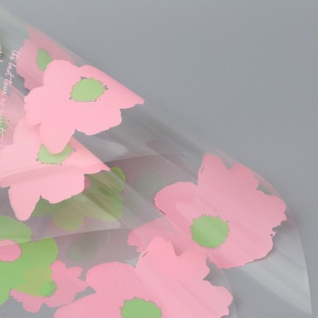 Flower film glossy, "watercolor flowers", 58x58cm, pink