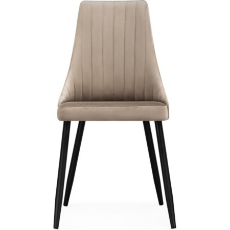 Chair on a metal frame Cora metal/velor, black/beige 49x60x95 cm-1