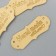 Handmade tag, leather, color gold 1.5x4 cm