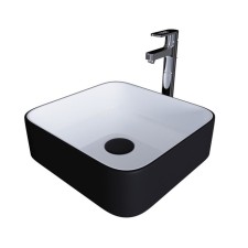 Grossman GR-4042BW sink, square, 385 x 385 mm, white/black