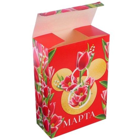 Gift box, folding "March 8" 16x23x7.5 cm, Minnie Mouse-1