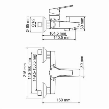 Wasserkraft Rhin 4401 bath mixer, single -leaf, watering can, pour length 141 mm, chrome-6