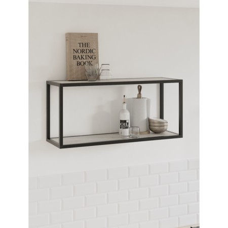 Hinged shelf 800, 800x250x360, black muar/Metropolitan Gray