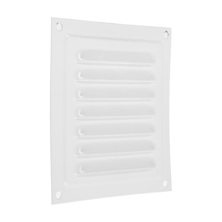 Ventilation grate "Space" RM1212, 125 x 125 mm, with a grid, metal, white-1