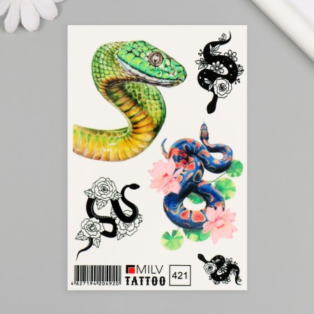Tattoo on the body "Snake" 10x15 cm