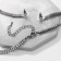 Set 2 objects: earrings, pendant "Elegance" burn, white color in gray metal, 42 cm