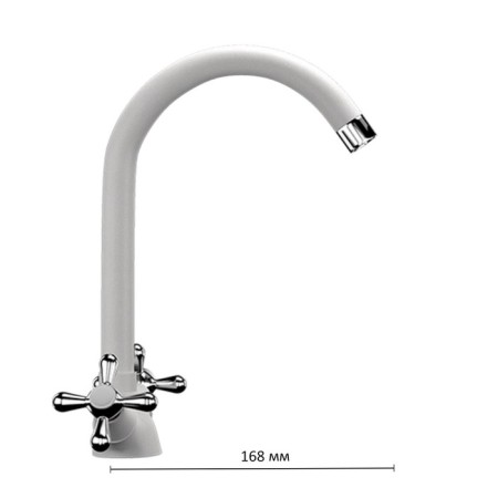 Kitchen mixer Ulgran U012-341, two-wound, ultra-white color
