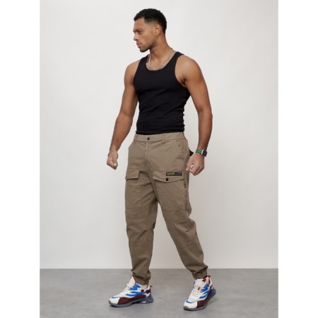 Cargo jeans men, size 50-52, beige color-5