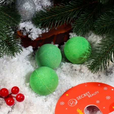New Year's set of bombs for the bath "Lollipop", Zeleny, 3 pcs of 70 grams-3