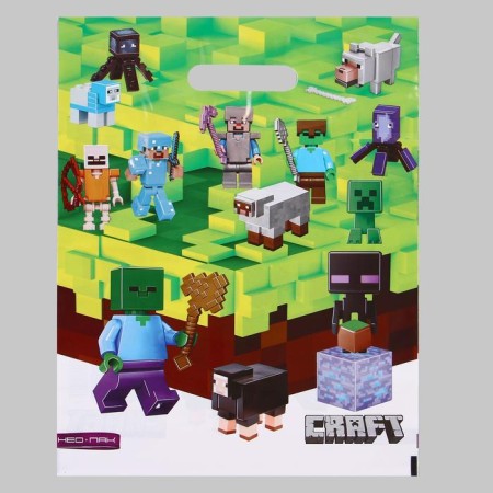 Minecraft package, polyethylene with a cut pen, 60 μm 30 x 40 cm