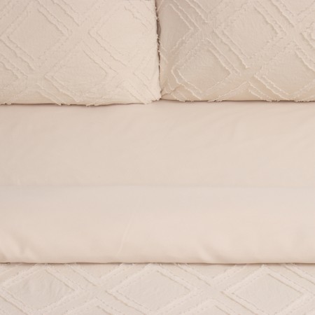 Lovelife Tufting 1.5P Romb Lowel Lowel 143*215cm, 150*230cm, 50*70cm-2pcs, beige color, 110 g/m2-2