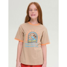 T -shirt for girls, height 134 cm, sandy color