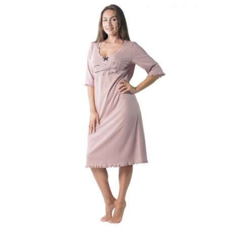 Night shirt "sweet dreams", size 44, pink color-1