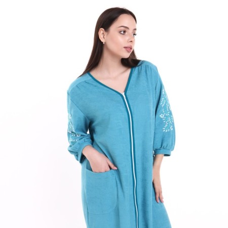 Women's bathrobe, blue color, size 56-1