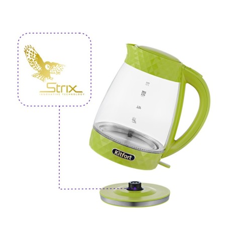 Electric kettle KitFort KT-6123-2, glass, 2 l, 2200 watts, light green-3
