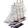 The ship souvenir medium “three -masted”, white side with a black strip, white sails, mix, 41 x 37 x 8 cm