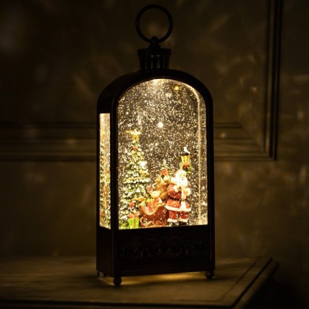 LED figure "Lantern with Santa Claus" 13 × 25.5 × 8 cm, plastic, AAX3 batteries (not in the kit), USB, glow warm white-4