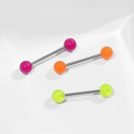 Piercing in the language "Balls", l = 1.9 cm, the color of the mix in silver (set 12 pcs.)-1