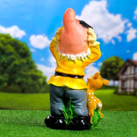 Garden figure "Dwarf with a deer" 19x26x50 cm mix-5