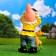 Garden figure "Dwarf with a deer" 19x26x50 cm mix