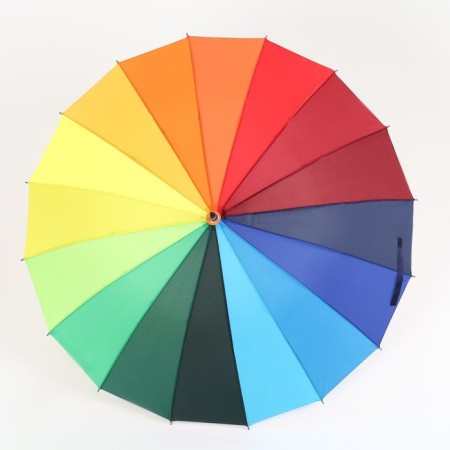 Umbrella - a semiautomatic “rainbow” cane, Eponge, 16 spokes, r = 48 cm, multi -colored-4