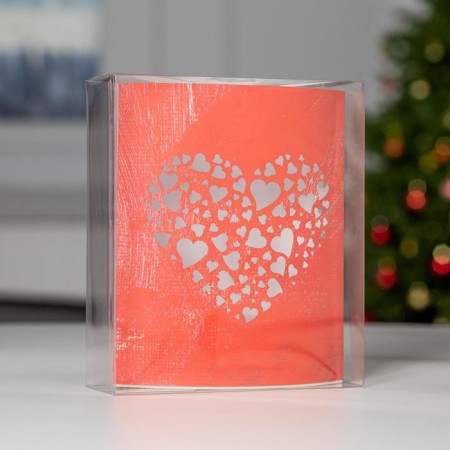 LED figure "Heart" 13 × 16 × 5 cm, cardboard, battery AAX2 (not complete), glow warm white-4