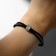 Bracelet Skin "Shambhala", black color in silver, l = 17 cm